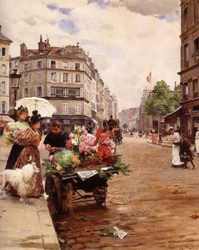Louis Marie de Schryver Selling Flowers Elysee oil painting image